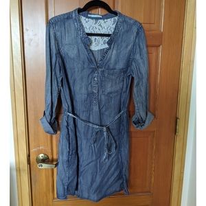Maurices long sleeve blue jean denim dress